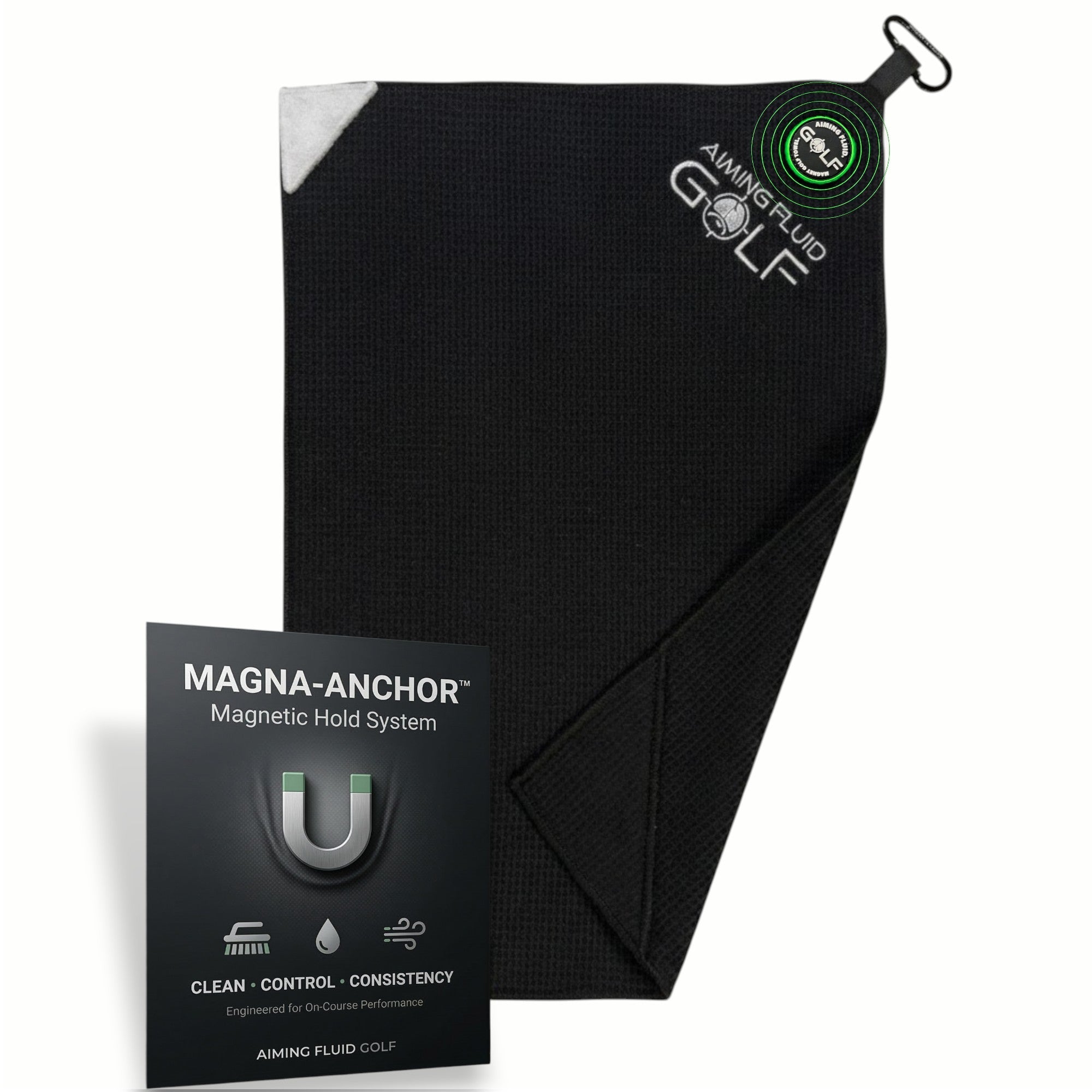 Magna-Anchor™ Magnetic Golf Towel – Stubby (16×24)