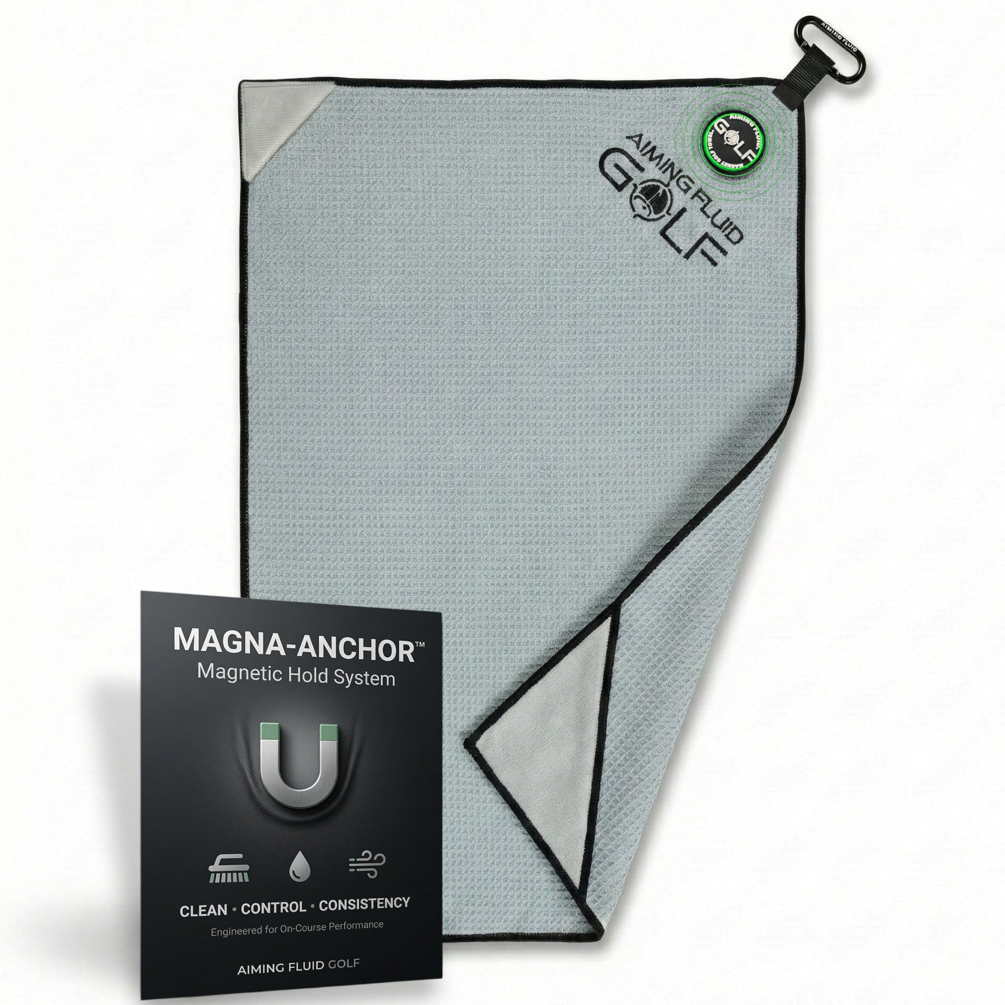 Magna-Anchor™ Magnetic Golf Towel – Stubby (16×24)