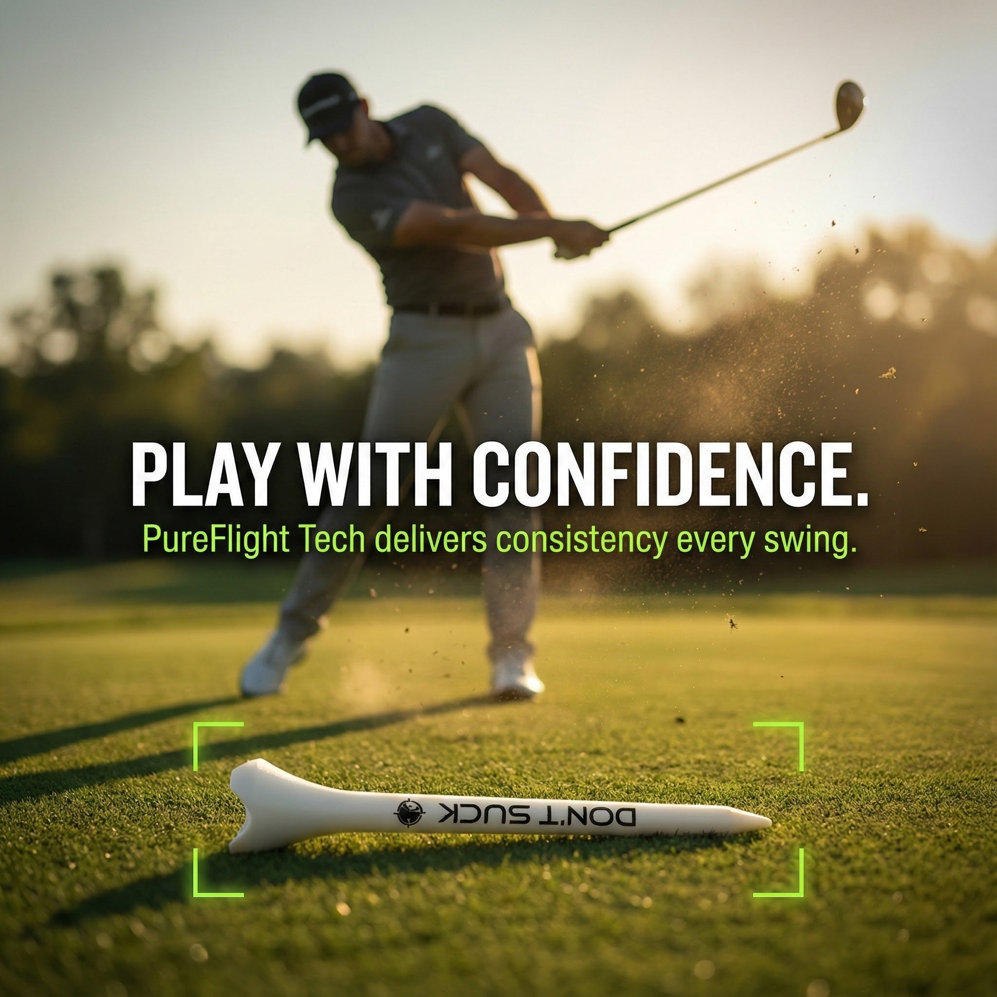 DON’T SUCK™ Golf Tees – PureFlight™ 4-Prong Design (50-Pack)