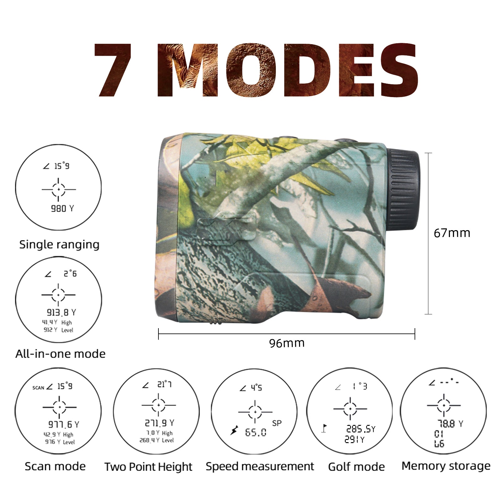 1000 Yard Laser Rangefinder Hunting Golf Range Finder 6.5X Rechargeable