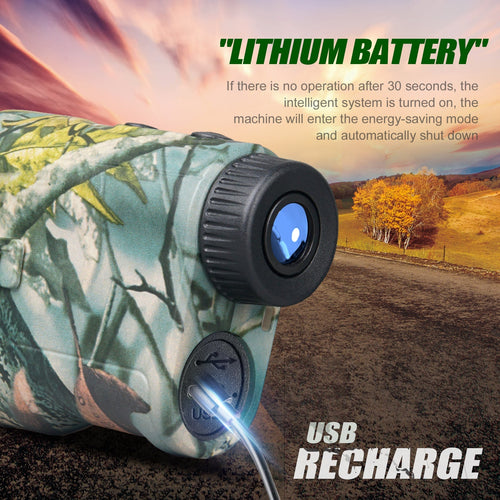 1000 Yard Laser Rangefinder Hunting Golf Range Finder 6.5X Rechargeable