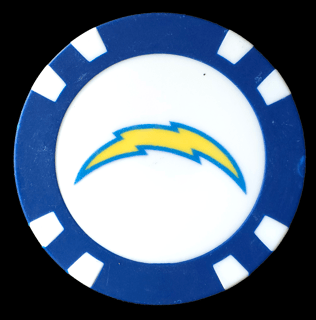 Officially Licensed Los Angeles Chargers Poker Chip Ball Marker