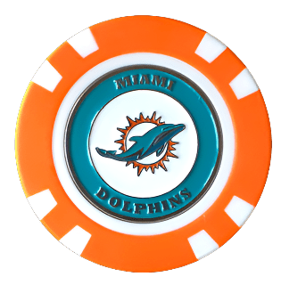 Officially Licensed Miami Dolphins Poker Chip Ball Marker