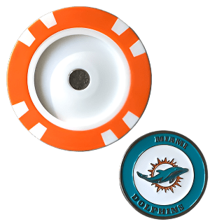 Officially Licensed Miami Dolphins Poker Chip Ball Marker