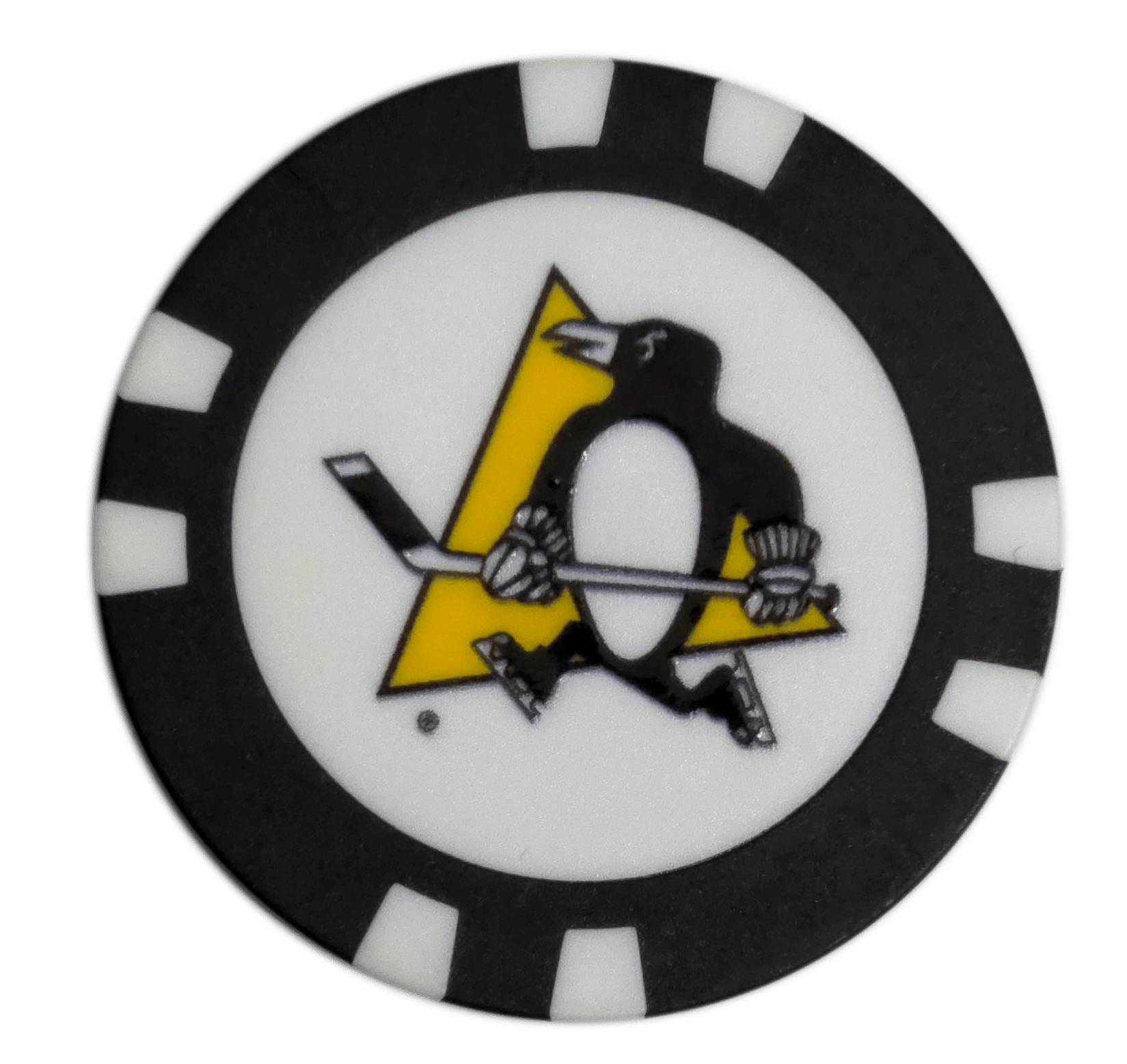 Officially Licensed Pittsburgh Penguins Poker Chip Golf Ball Marker