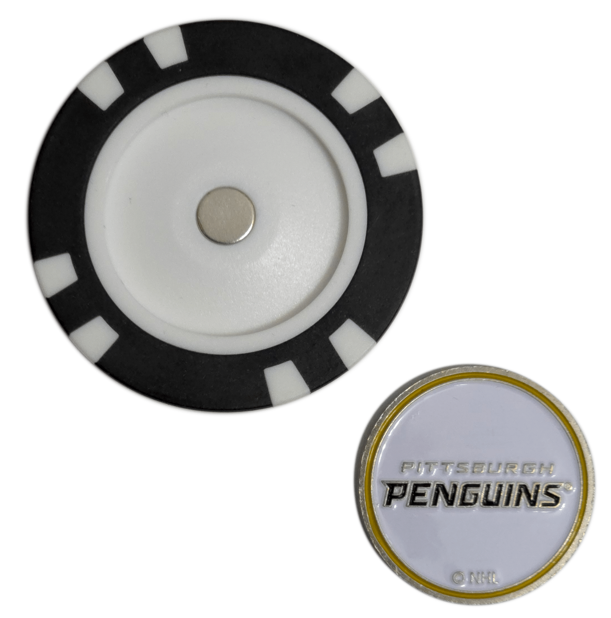 Officially Licensed Pittsburgh Penguins Poker Chip Golf Ball Marker
